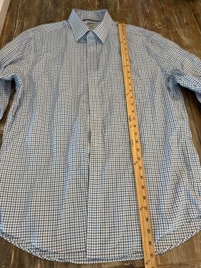 Jos. A. Bank Blue and White Check Dress Shirt